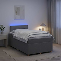 vidaXL Kontinentalsäng med madrass Ljusgrå 120 x 200 cm Tyg