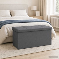 vidaXL Fällbar Förvaringsbänk Ljusgrå 180 kg 80 L 77 x 38 x 38 cm