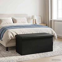 vidaXL Fällbar Förvaringsbänk Svart 180 kg 80 L 77 x 38 x 38 cm PVC