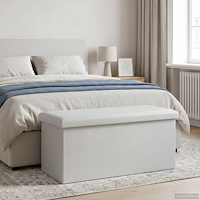 vidaXL Fällbar Förvaringsbänk Vit 180 kg 80 L 77 x 38 x 38 cm PVC