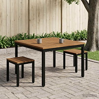vidaXL Kaffeebord Naturlig och svart 100 x 100,5 x 45 cm