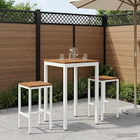 vidaXL Trädgård Bar Bord Naturlig och vit 60 x 60,5 x 105 cm