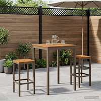 vidaXL Trädgård Bar Bord Naturlig och Kaffe 70 x 68,5 x 105 cm