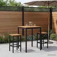 vidaXL Trädgård Bar Bord Naturlig och svart 80 x 80,5 x 105 cm