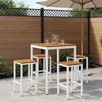 vidaXL Trädgård Bar Bord Naturlig och vit 80 x 80,5 x 105 cm