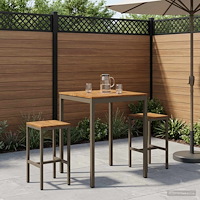 vidaXL Trädgård Bar Bord Naturlig och Kaffe 80 x 80,5 x 105 cm