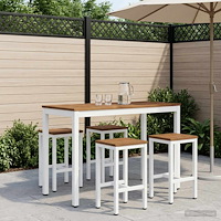 vidaXL Trädgård Bar Bord Naturlig och vit 108,5 x 55 x 105 cm