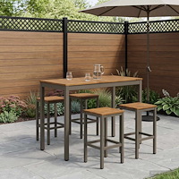 vidaXL Trädgård Bar Bord Naturlig och Kaffe 108,5 x 55 x 105 cm