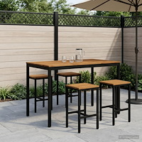 vidaXL Trädgård Bar Bord Naturlig och svart 147 x 88,5 x 105 cm