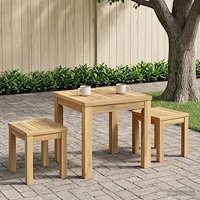 vidaXL Kaffeebord Vit 40 x 40,5 x 36 cm Massivt Akaciaträ