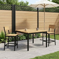 vidaXL Kaffeebord Vit och svart 80 x 80,5 x 45 cm Massivt Akaciaträ