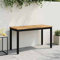 vidaXL Trädgårdsbänk 80,5 x 35 x 45 cm Massivt Akaciaträ Vit och svart