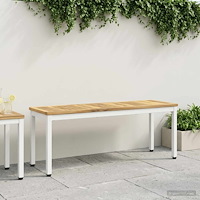 vidaXL Trädgårdsbänk 108,5 x 35 x 45 cm Massivt Akaciaträ Vit