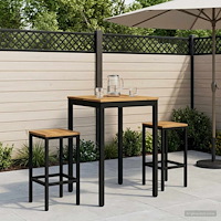 vidaXL Trädgård Bar Bord Vit och svart 60 x 60,5 x 105 cm
