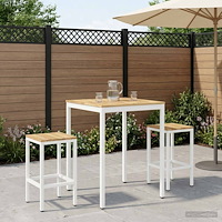 vidaXL Trädgård Bar Bord Vit 80 x 80,5 x 105 cm Massivt Akaciaträ
