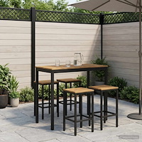 vidaXL Trädgård Bar Bord Vit och svart 108,5 x 55 x 105 cm