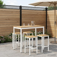 vidaXL Trädgård Bar Bord Vit 108,5 x 55 x 105 cm Massivt Akaciaträ