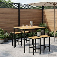 vidaXL Trädgård Bar Bord Vit och svart 110 x 108,5 x 105 cm