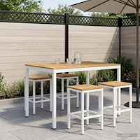 vidaXL Trädgård Bar Bord Vit 110 x 108,5 x 105 cm Massivt Akaciaträ