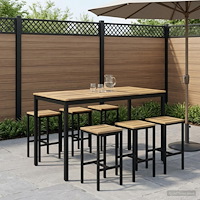 vidaXL Trädgård Bar Bord Vit och svart 141 x 80,5 x 105 cm