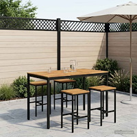 vidaXL Trädgård Bar Bord Vit och svart 147 x 88,5 x 105 cm