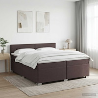 vidaXL Kontinentalsäng med madrass Mörkbrun 200 x 200 cm Tyg