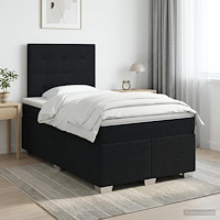 vidaXL Kontinentalsäng med madrass Svart 120 x 190 cm Tyg