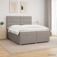 vidaXL Kontinentalsäng med madrass Taupe 200 x 200 cm Tyg