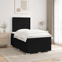 vidaXL Kontinentalsäng med madrass Svart 120 x 190 cm Tyg