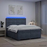 vidaXL Kontinentalsäng med madrass Mörkgrå 200 x 200 cm Sammet