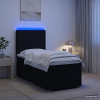 vidaXL Kontinentalsäng med madrass Svart 100 x 200 cm Tyg