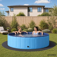 vidaXL Pool grundmatta 16 st Ø 235 cm Rund EVA-skum Svart
