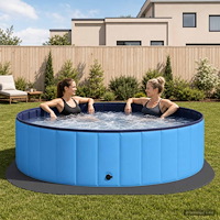 vidaXL Pool grundmatta 25 st Ø 292 cm Rund EVA-skum Svart