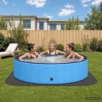 vidaXL Pool grundmatta 36 st Ø 350 cm Rund EVA-skum Svart