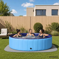vidaXL Pool grundmatta 36 st Ø 350 cm Rund EVA-skum Grå