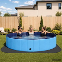 vidaXL Pool grundmatta 49 st Ø 408 cm Rund EVA-skum Svart