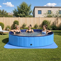 vidaXL Pool grundmatta 49 st Ø 408 cm Rund EVA-skum Blå