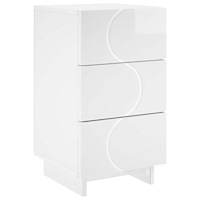 vidaXL Nattduksbord Vit högglans 33,5 x 34,5 x 60 cm Konstruerat trä