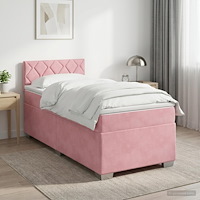 vidaXL Kontinentalsäng med madrass Rosa 80 x 200 cm Sammet