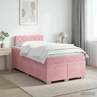 vidaXL Kontinentalsäng med madrass Rosa 120 x 200 cm Sammet