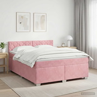 vidaXL Kontinentalsäng med madrass Rosa 140 x 200 cm Sammet