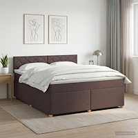 vidaXL Kontinentalsäng med madrass Mörkbrun 180 x 200 cm Tyg