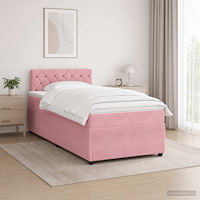 vidaXL Kontinentalsäng med madrass Rosa 120 x 200 cm Sammet