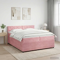 vidaXL Kontinentalsäng med madrass Rosa 200 x 200 cm Sammet