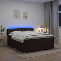 vidaXL Kontinentalsäng med madrass Mörkbrun 180 x 200 cm Tyg