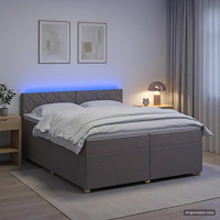 vidaXL Kontinentalsäng med madrass Taupe 200 x 200 cm Tyg