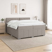 vidaXL Kontinentalsäng med madrass Taupe 200 x 200 cm Tyg