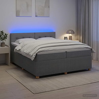 vidaXL Kontinentalsäng med madrass Ljusgrå 200 x 200 cm Tyg