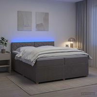 vidaXL Kontinentalsäng med madrass Taupe 200 x 200 cm Tyg