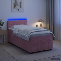 vidaXL Kontinentalsäng med madrass Rosa 100 x 200 cm Sammet